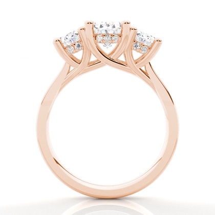 Trilogie-Verlobungsringe mit verstecktem Halo-Diamanten