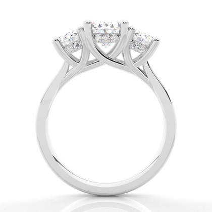 Trilogie-Verlobungsringe mit verstecktem Halo-Diamanten