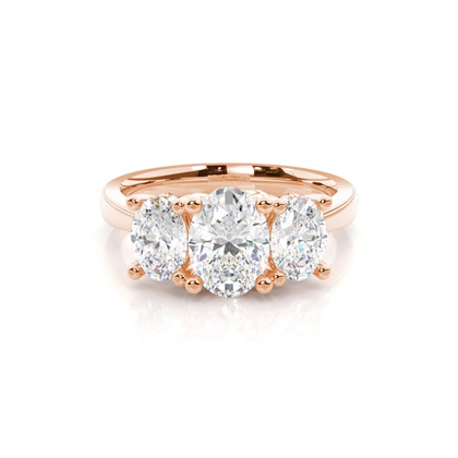 Rose Gold Trilogy Diamond Engagement Rings