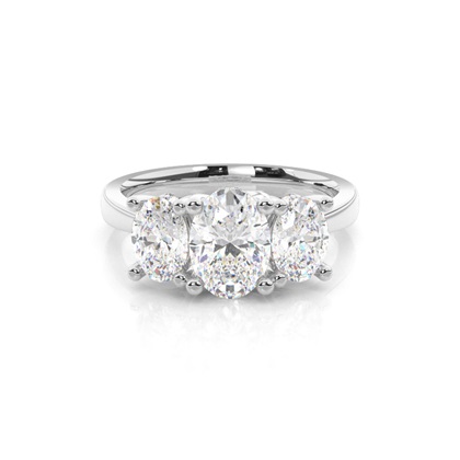 Oval Trilogy Diamond Engagement Rings