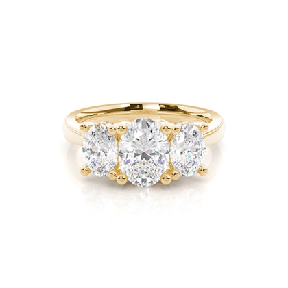 Yellow Gold Trilogy Diamond Engagement Rings