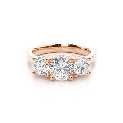 Rose Gold Trilogy Diamond Engagement Rings