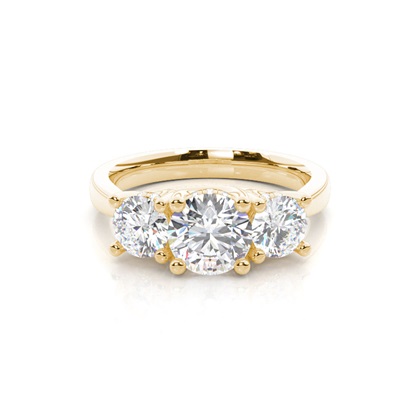 Yellow Gold Trilogy Diamond Engagement Rings