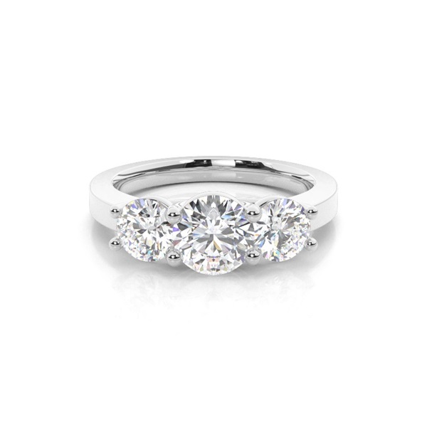 Two tone Trilogy Diamond Engagement Ring