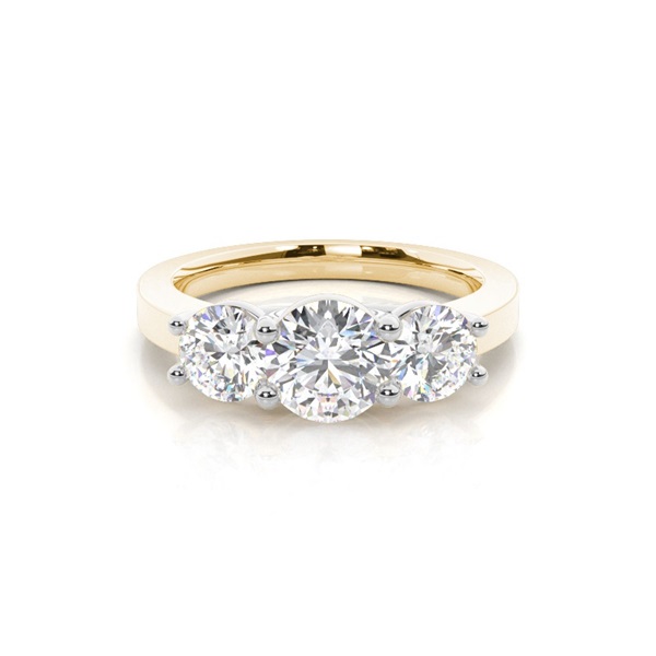 Two tone Trilogy Diamond Engagement Ring