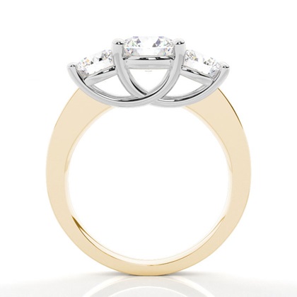 Zweifarbiger Triologie Diamant Verlobungsring