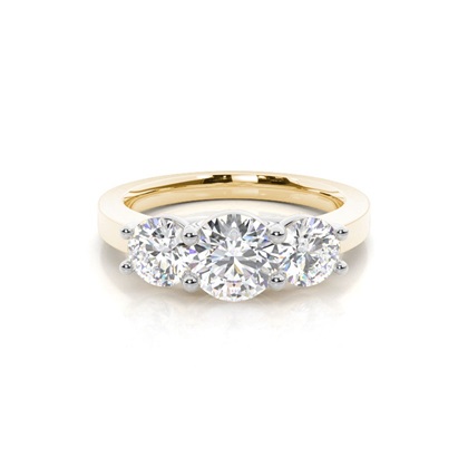 Two tone Trilogy Diamond Engagement Ring