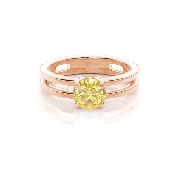 Split Shank Yellow Diamond Engagement Ring