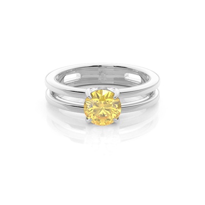 Split Shank Yellow Diamond Engagement Ring