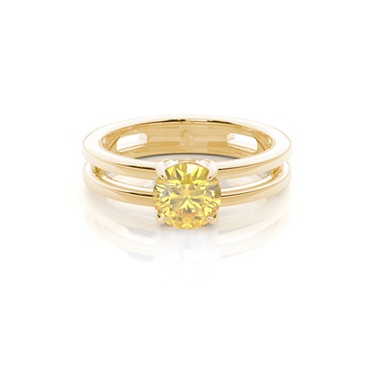Split Shank Yellow Diamond Engagement Ring