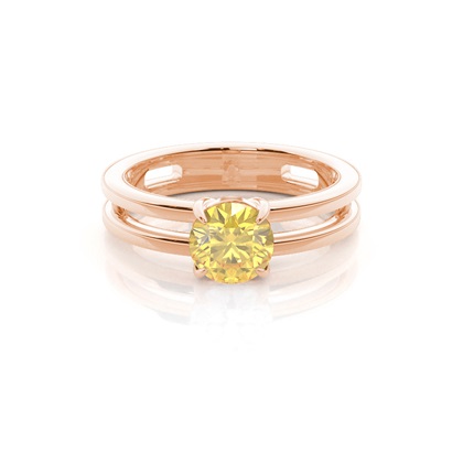 Split Shank Yellow Diamond Ring