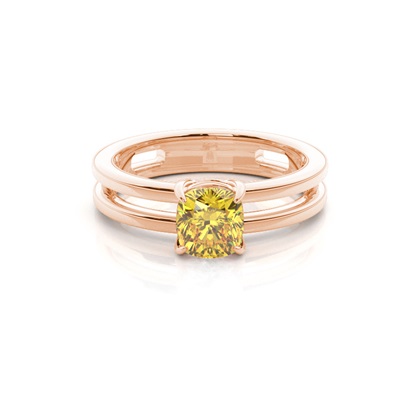 Split Shank Yellow Diamond Engagement Ring