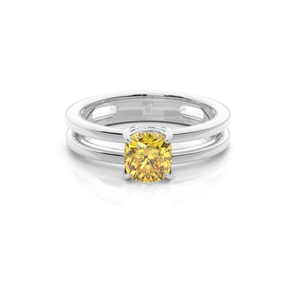 Split Shank Yellow Diamond Engagement Ring