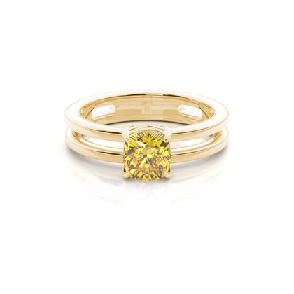 Split Shank Yellow Diamond Engagement Ring
