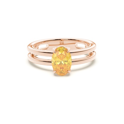 Split Shank Yellow Diamond Engagement Ring