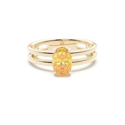 Split Shank Yellow Diamond Engagement Ring