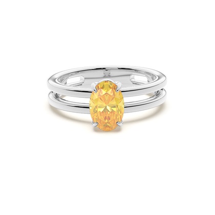 Split Shank Yellow Diamond Engagement Ring