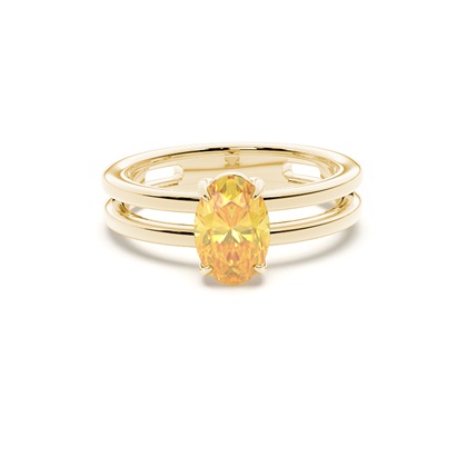 Split Shank Yellow Diamond Ring