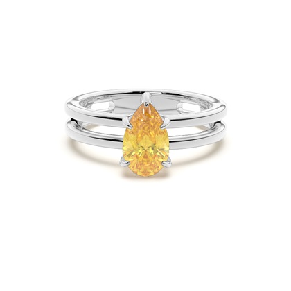 Split Shank Yellow Diamond Engagement Ring