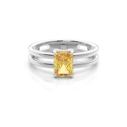 Split Shank Yellow Diamond Engagement Ring