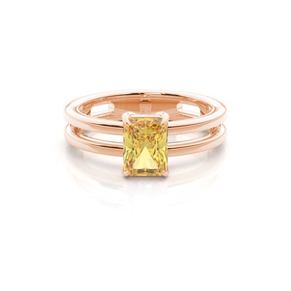 Split Shank Yellow Diamond Ring