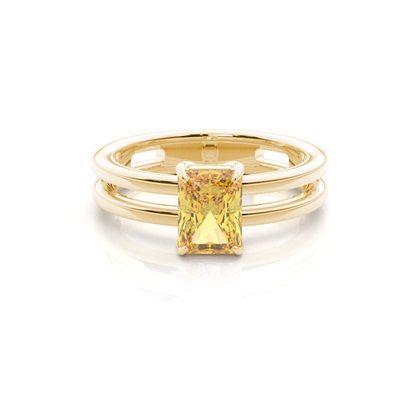 Split Shank Yellow Diamond Ring