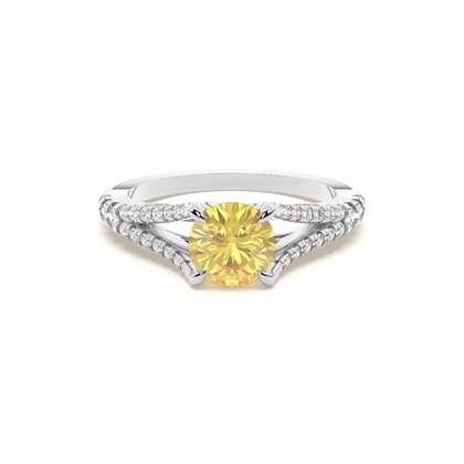 Split Shank Yellow Diamond Engagement Ring