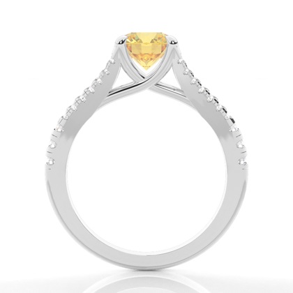 Split Shank Yellow Diamond Engagement Ring