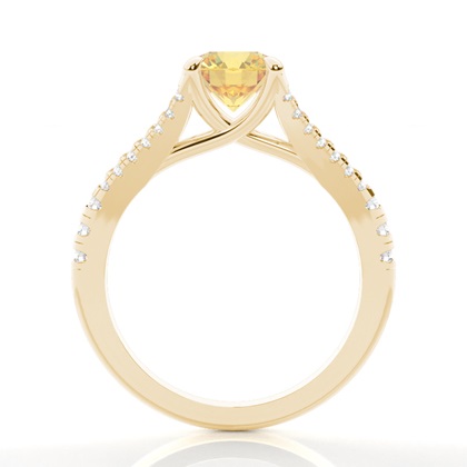 Split Shank Yellow Diamond Engagement Ring