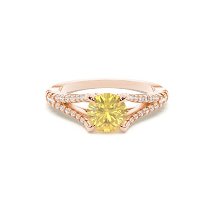 Split Shank Yellow Diamond Ring