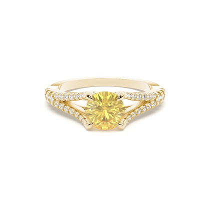 Split Shank Yellow Diamond Ring