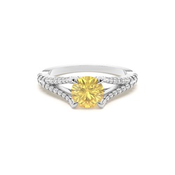 Split Shank Yellow Diamond Engagement Ring