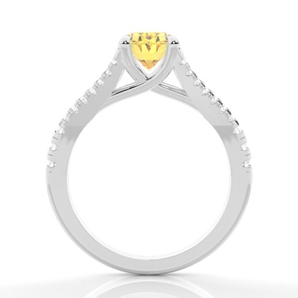 Gelber Diamantring mit geteiltem Schaft