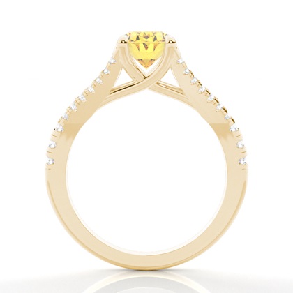 Gelber Diamantring mit geteiltem Schaft