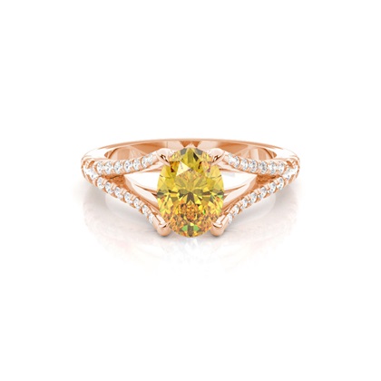 Split Shank Yellow Diamond Ring