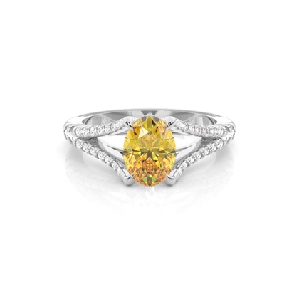 Split Shank Yellow Diamond Ring