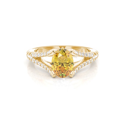 Split Shank Yellow Diamond Ring
