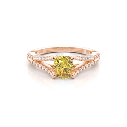 Split Shank Yellow Diamond Ring