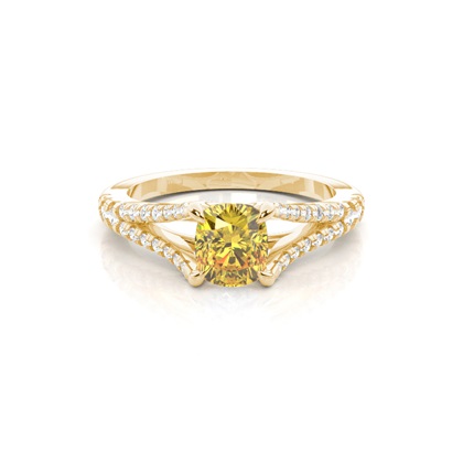 Split Shank Yellow Diamond Ring