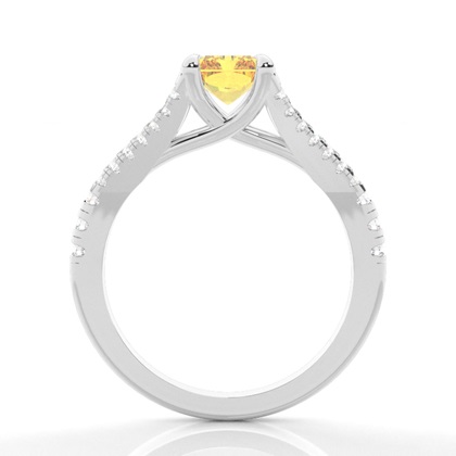 Gelber Diamantring mit geteiltem Schaft