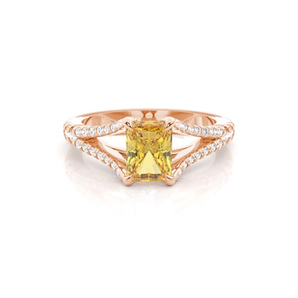 Split Shank Yellow Diamond Ring