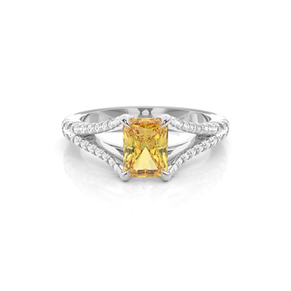 Split Shank Yellow Diamond Ring