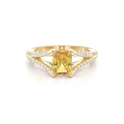Split Shank Yellow Diamond Ring