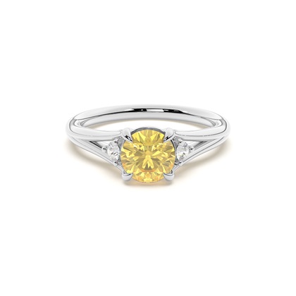 Split Shank Yellow Diamond Engagement Ring