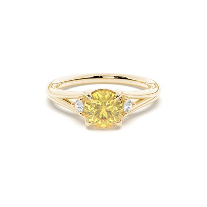 Split Shank Yellow Diamond Engagement Ring