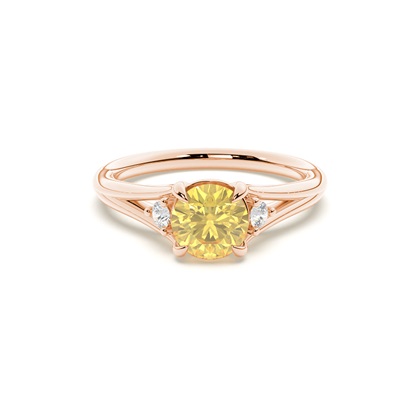 Split Shank Yellow Diamond Ring