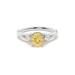 Gelber Diamant Verlobungsring mit geteiltem Schaft