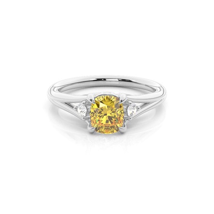 Split Shank Yellow Diamond Engagement Ring