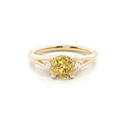Split Shank Yellow Diamond Engagement Ring