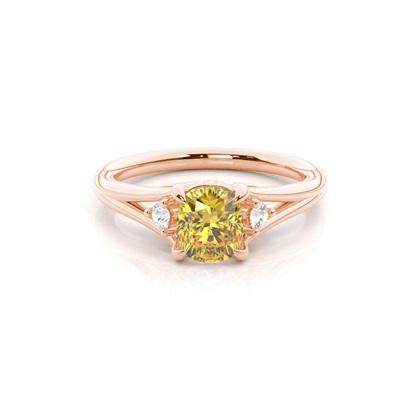 Split Shank Yellow Diamond Ring